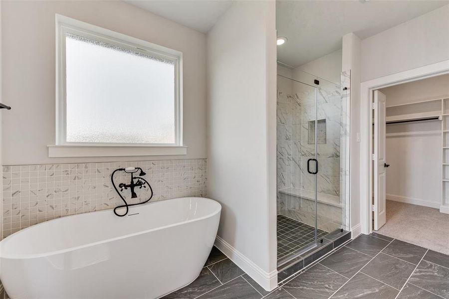 Bathroom with separate shower and tub