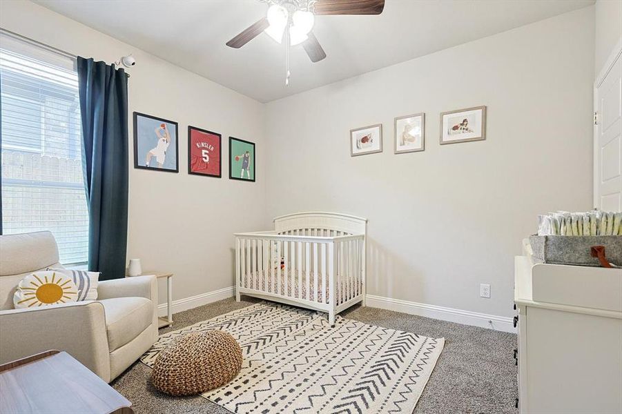 Large Bedroom with Ceiling Fan.