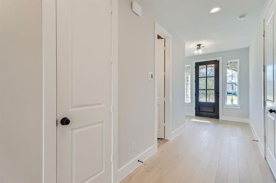 Foyer featuring light hardwood / wood-style flooring