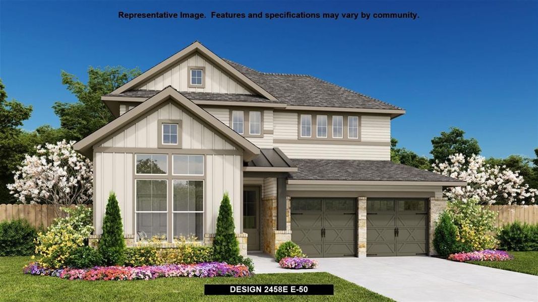 New construction Single-Family house Design 2458E, 1908 Bighorn Trail, New Braunfels, TX 78132 - photo