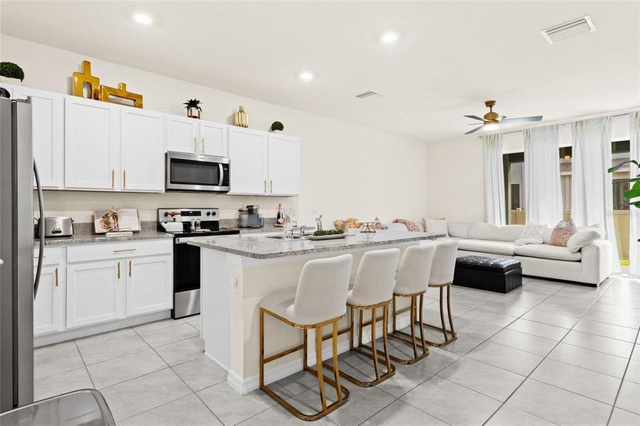 Kitchen & Living Room View