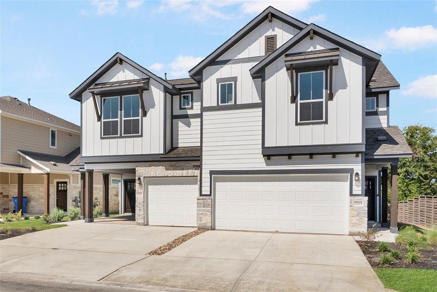 New construction Townhouse house 20503 Tractor Drive, Unit A, Pflugerville, TX 78660 The Magnolia: Garage- photo