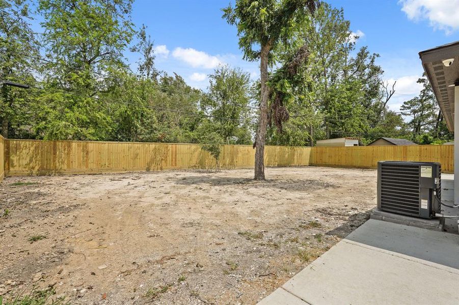 It features solid board fencing providing more privacy.