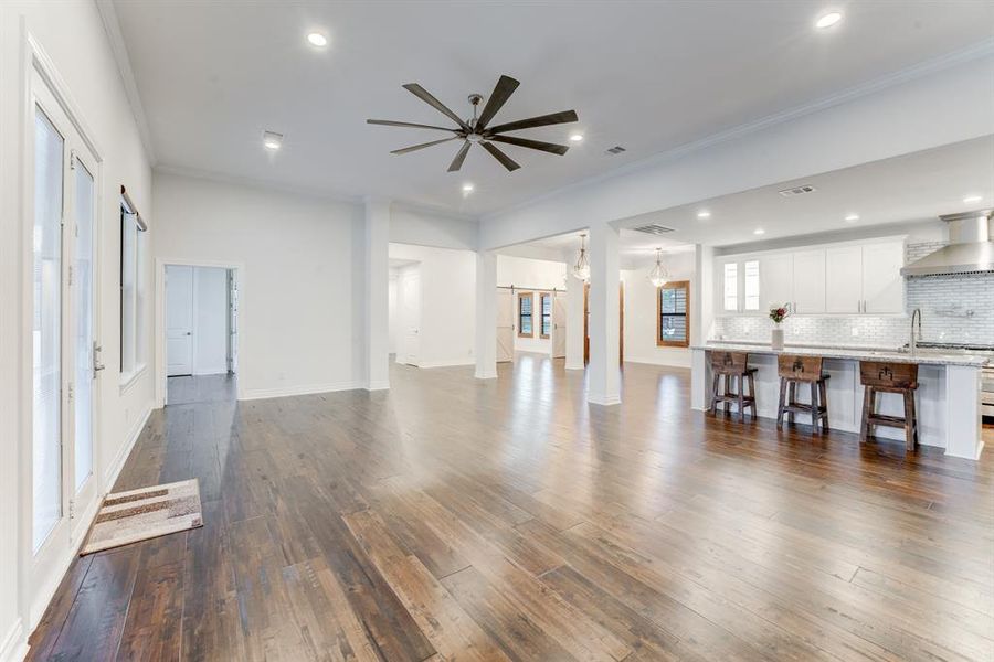 Another view highlighting the spaciousness of the open-concept living area.