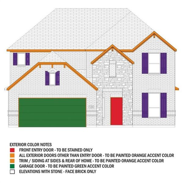 Color coded exterior rendering