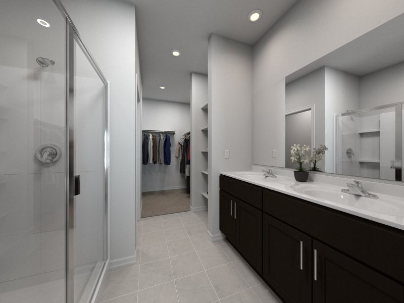 Rendering of Primary Bathroom in Holly Floorplan