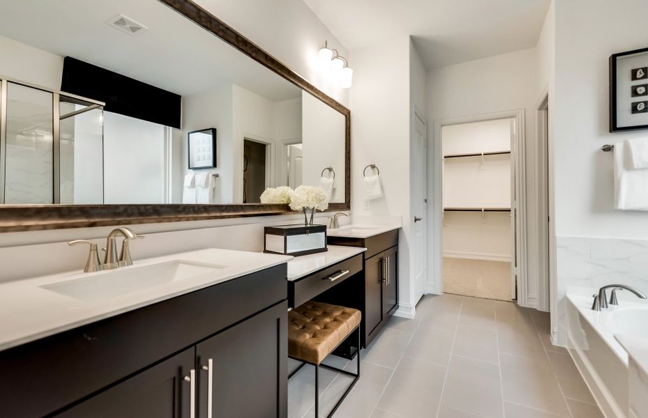 Double vanity in owner's bath