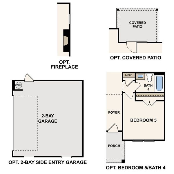 Rainier Floor Plan, First Floor Options