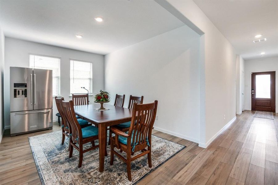 Dining area featuring light hardwood / wood-style floors