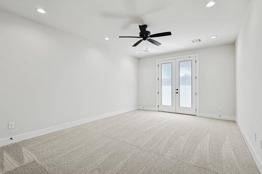 Gameroom upstairs with balcony