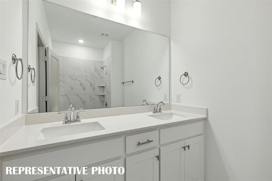Friends and family will feel right at home in this beautifully finished guest bath.  REPRESENTATIVE PHOTO