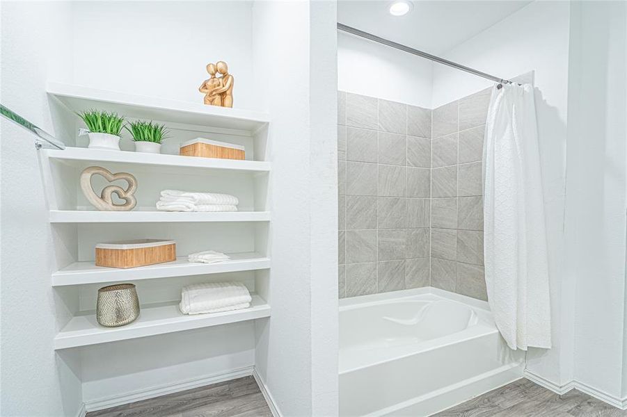 Master bath with oversize soaking Tub.