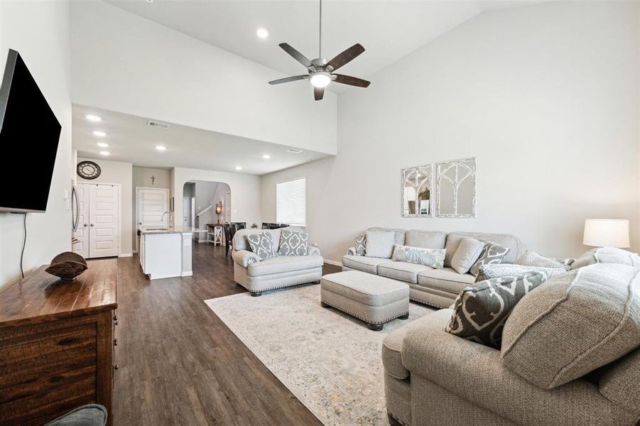 Furniture fits so nicely in this space! Enjoy quality time is this spacious family room.