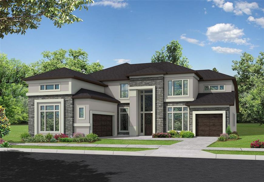 Rendering of exterior, the actual home will be built using beiges and cream finishes