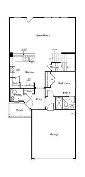 This floor plan features 4 bedrooms, 3 full baths, 1 half bath, and over 2,300 square feet of living space.