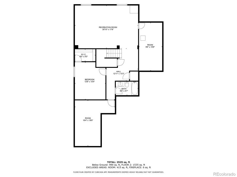 Basement-level floor plan