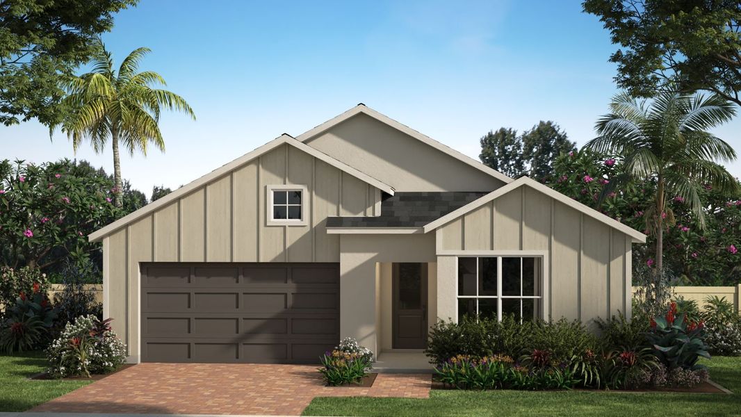 Modern Farmhouse Elevation | Palisade | Courtyards at Waterstone | New homes in Palm Bay, FL | Landsea Homes