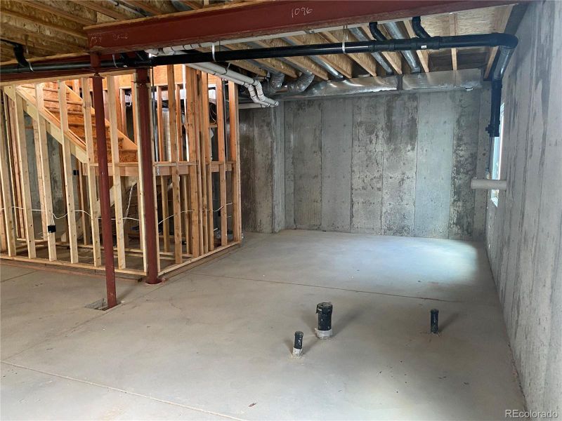 Basement rough-in for bathroom