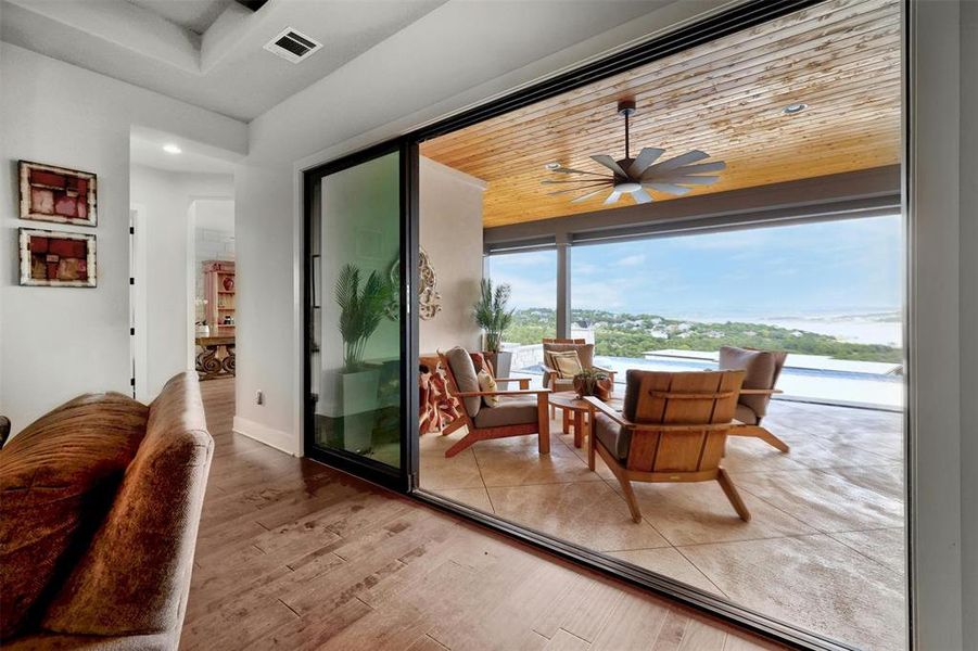 Sliding glass doors open to the fantastic outdoor living areas.