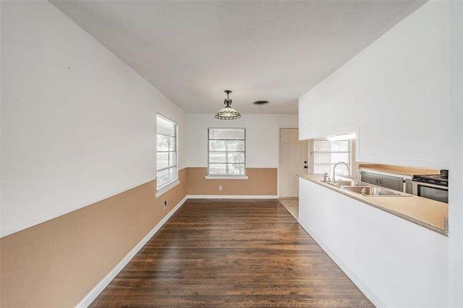 Dining room and kitchen