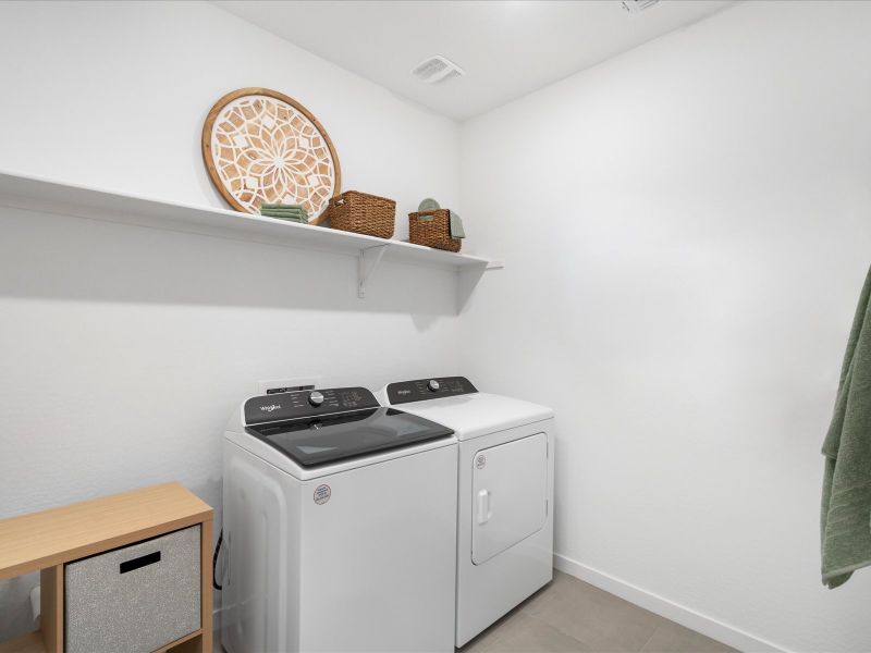 Laundry Room in the Bailey Floorplan at Bella Vista Trails