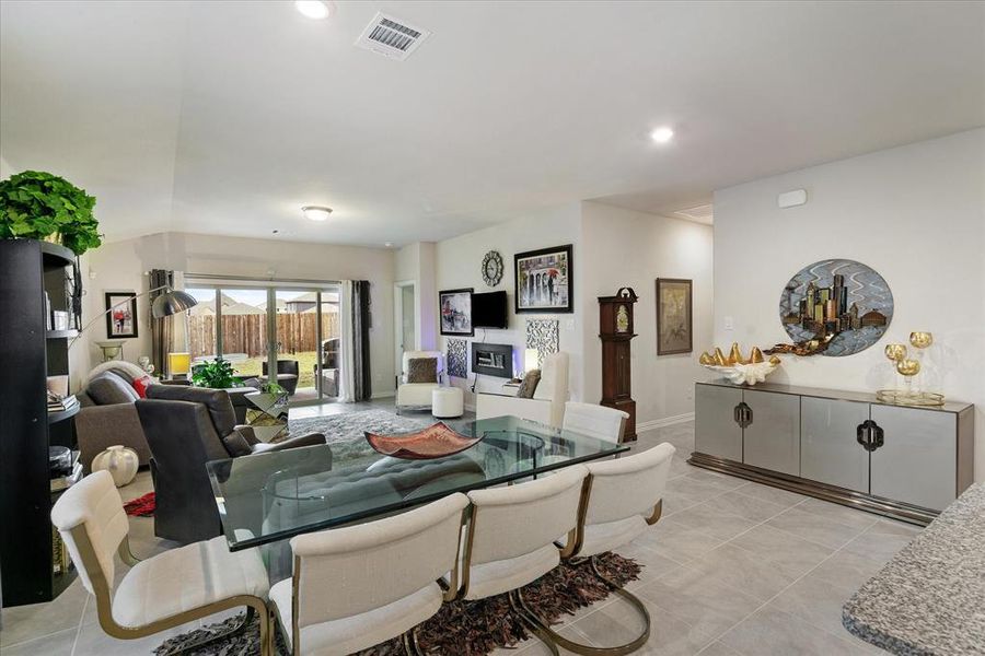 Dining area conveniently positioned just off the kitchen.