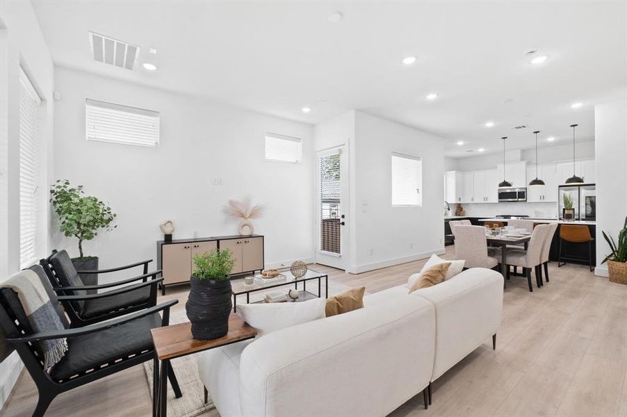 Wide open floorplan with tons of natural light.