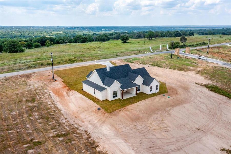 Aerial view with a rural view