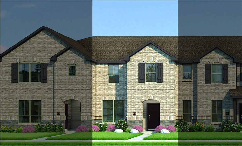 Houston with Elevation 5A Stone Exterior 2023 Townhomes