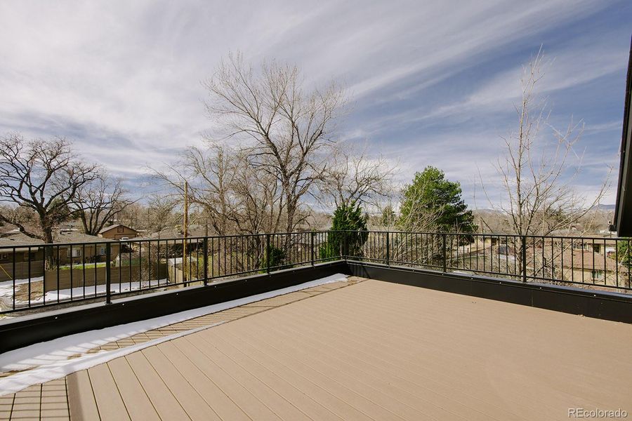 Third floor rooftop deck w/ views.