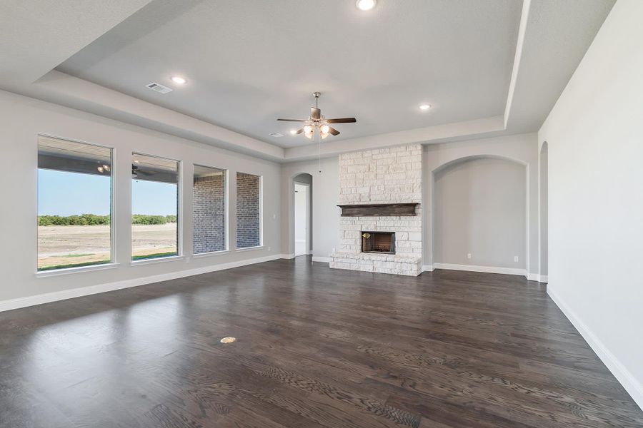 Family Room | Concept 3634 at The Meadows in Gunter, TX by Landsea Homes