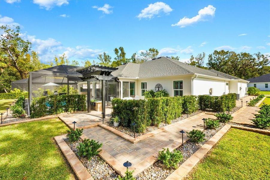 Outdoor Paver Sidewalk to front of house