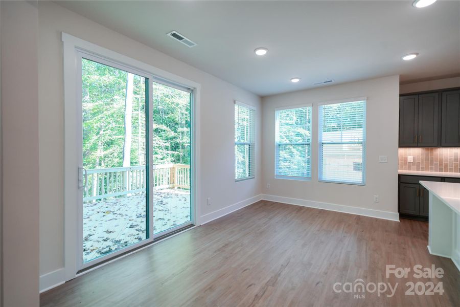 Beautiful wooded views from Breakfast Room