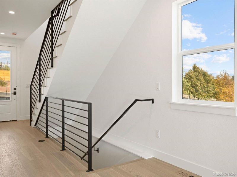 Stairs down to the finished basement