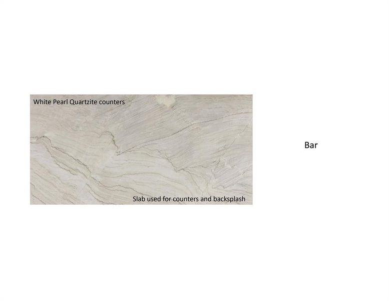 Selection for bar quartzite counters and backsplash. PER BUILDER.