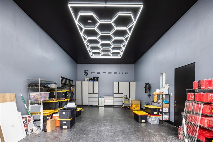 MODERN LED LIGHTS IN GARAGE