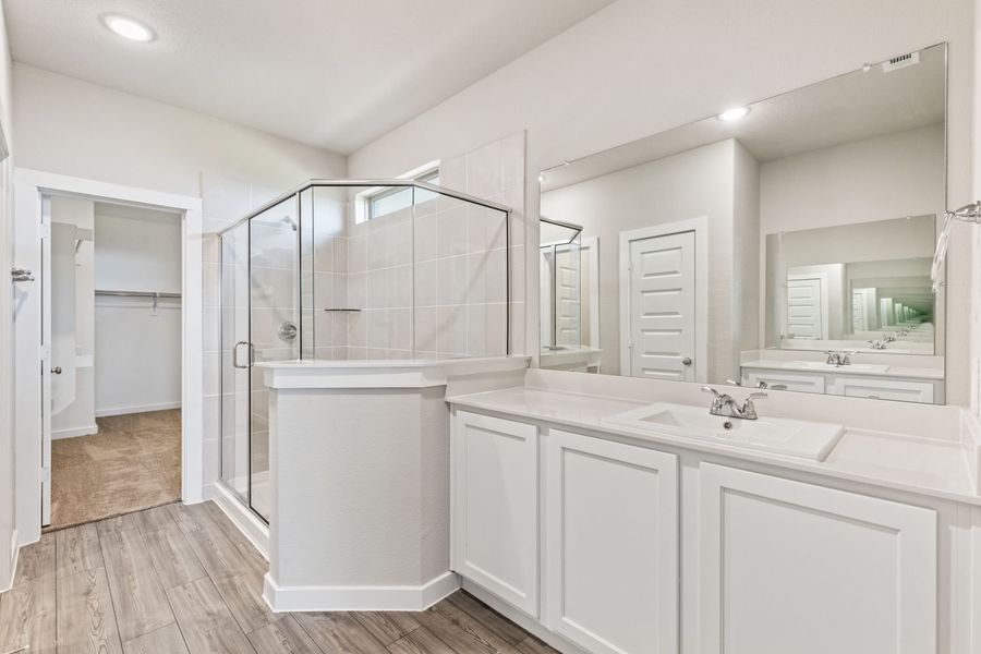 Primary bathroom in the Willow home plan by Trophy Signature Homes – REPRESENTATIVE PHOTO