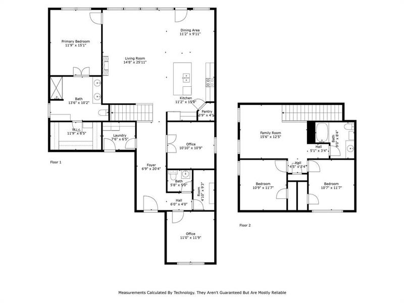 1st & 2nd level floor plan