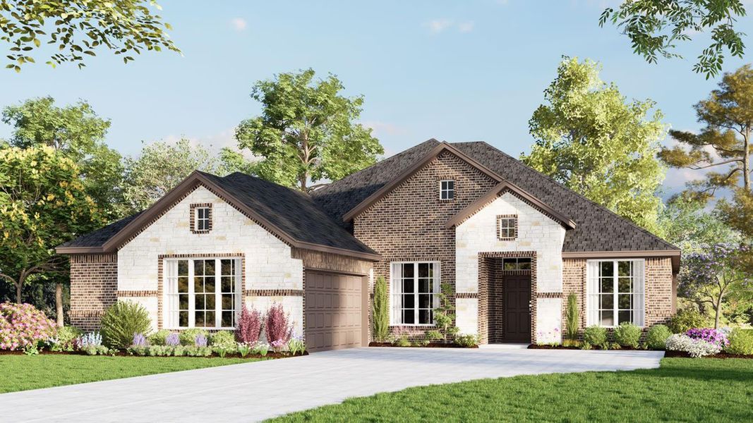 Elevation A with Stone | Concept 2123 at Redden Farms - Signature Series in Midlothian, TX by Landsea Homes