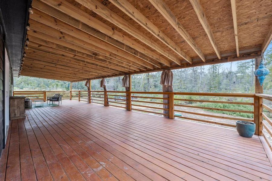 Sprawling and spacious covered porch