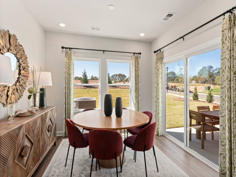 The spacious dining area offers room for plenty of seating.