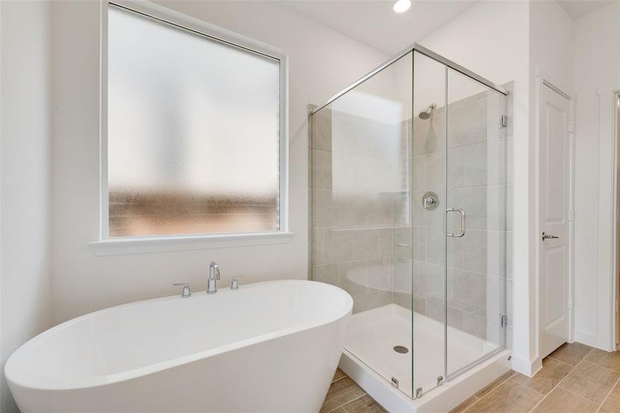 Bathroom with separate shower and tub