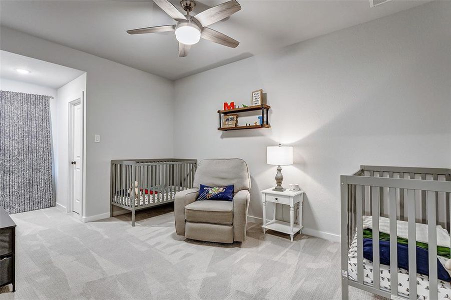 Each oversized secondary bedroom upstairs provides room for a full suite of furniture plus open space to stretch out, a ceiling fan, large walk in closets and so much more.