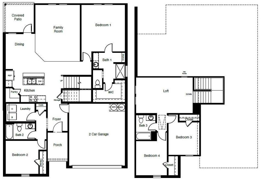 D.R. Horton's Midland floorplan - All Home and community information, including pricing, included features, terms, availability and amenities, are subject to change at any time without notice or obligation. All Drawings, pictures, photographs, video, square footages, floor plans, elevations, features, colors and sizes are approximate for illustration purposes only and will vary from the homes as built.