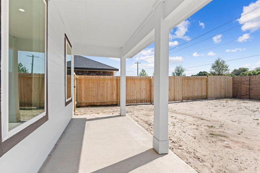 Enjoy your large Covered Patio on your private large lot! **Image Representative of Plan Only and May Vary as Built**