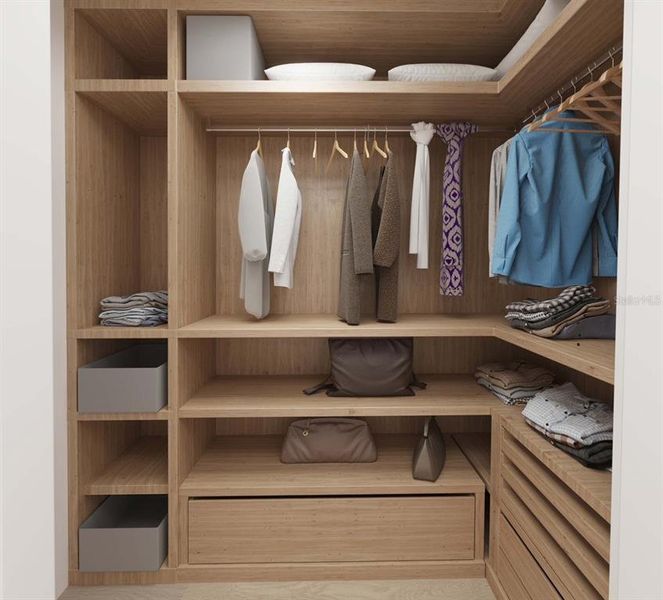 Optional upgraded closet