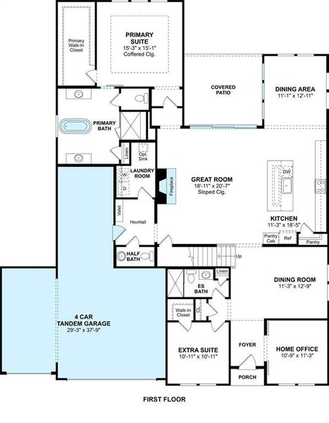 The Mykonos floor plan by K. Hovnanian Homes. 1st Floor Shown. *Prices, plans, dimensions, features, specifications, materials, and availability of homes or communities are subject to change without notice or obligation.