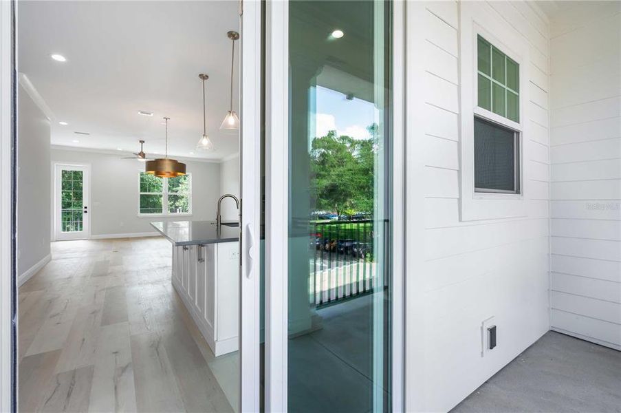 View from front porch into living area