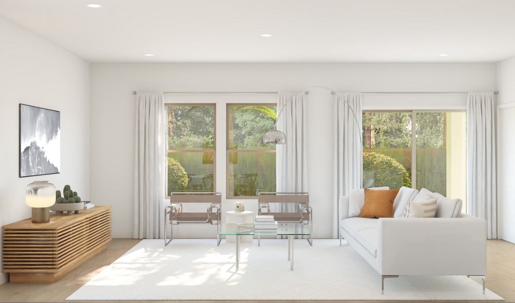 Great room with natural light and tile flooring