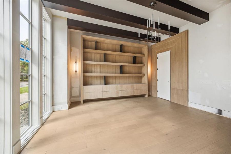 Another view of the Libary that leads which also features a doorway to the Wet-Bar and Wine Room.